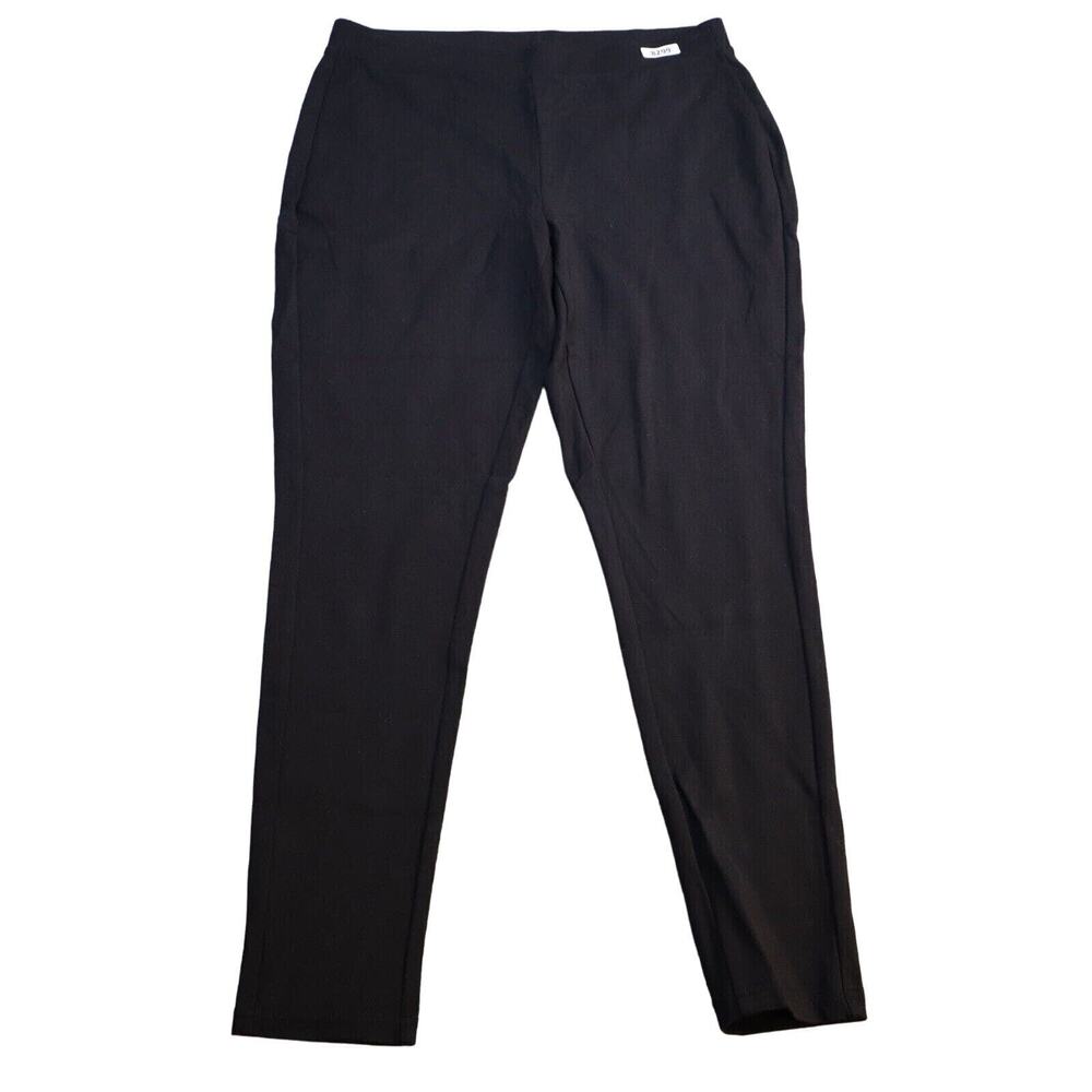 Chicos Pants Womens 1 Black Crop Leggings Elastic Waist Pull On Casual